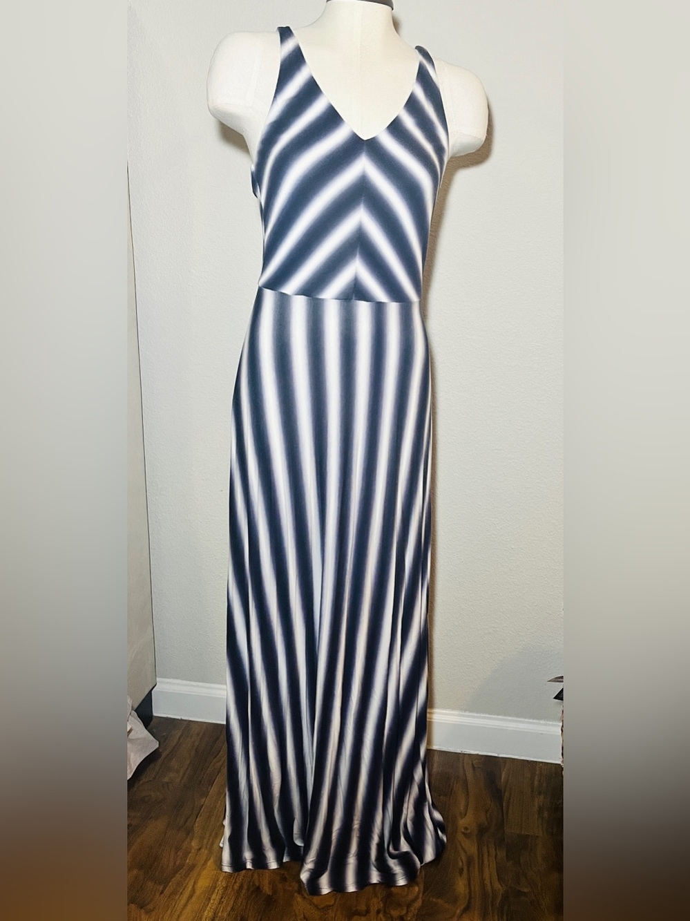 GAP Navy and White Stripe Maxi Dress
